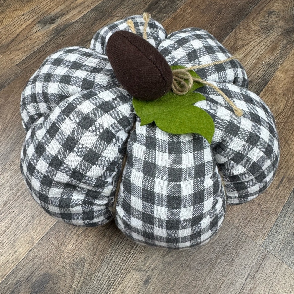 Plaid Fabric Pumpkin Decor